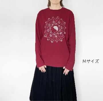 ねこの曼荼羅ロンT（ボルドー）の画像