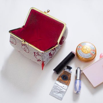 ねこのおしりのがま口ポーチ（れんが色)の画像