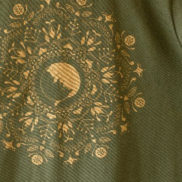 ねこの曼荼羅mandala Tシャツ（オリーブ）画像