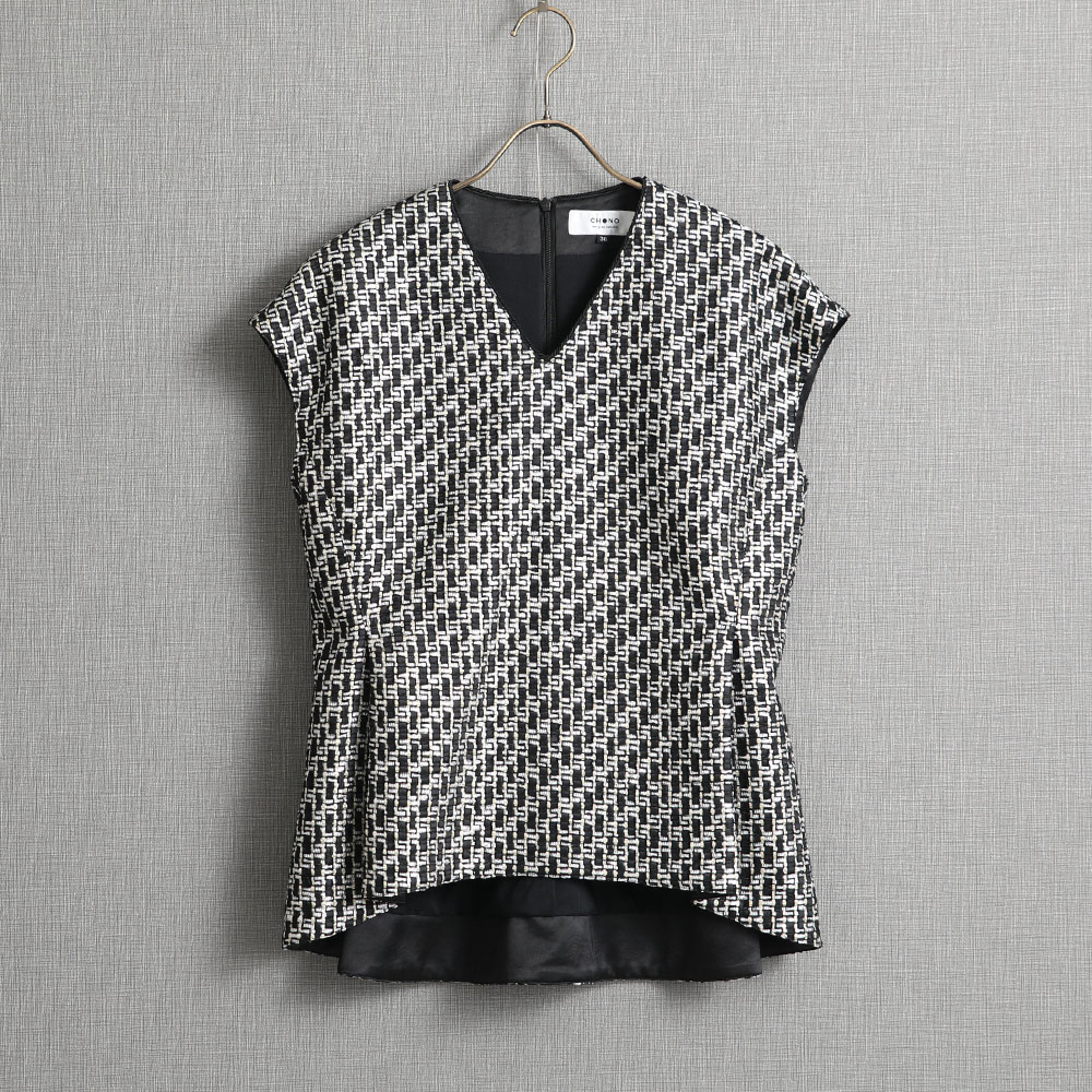 Kintsugi tweed』 peplum blouse BLACK | CHONO ONLINE SHOP