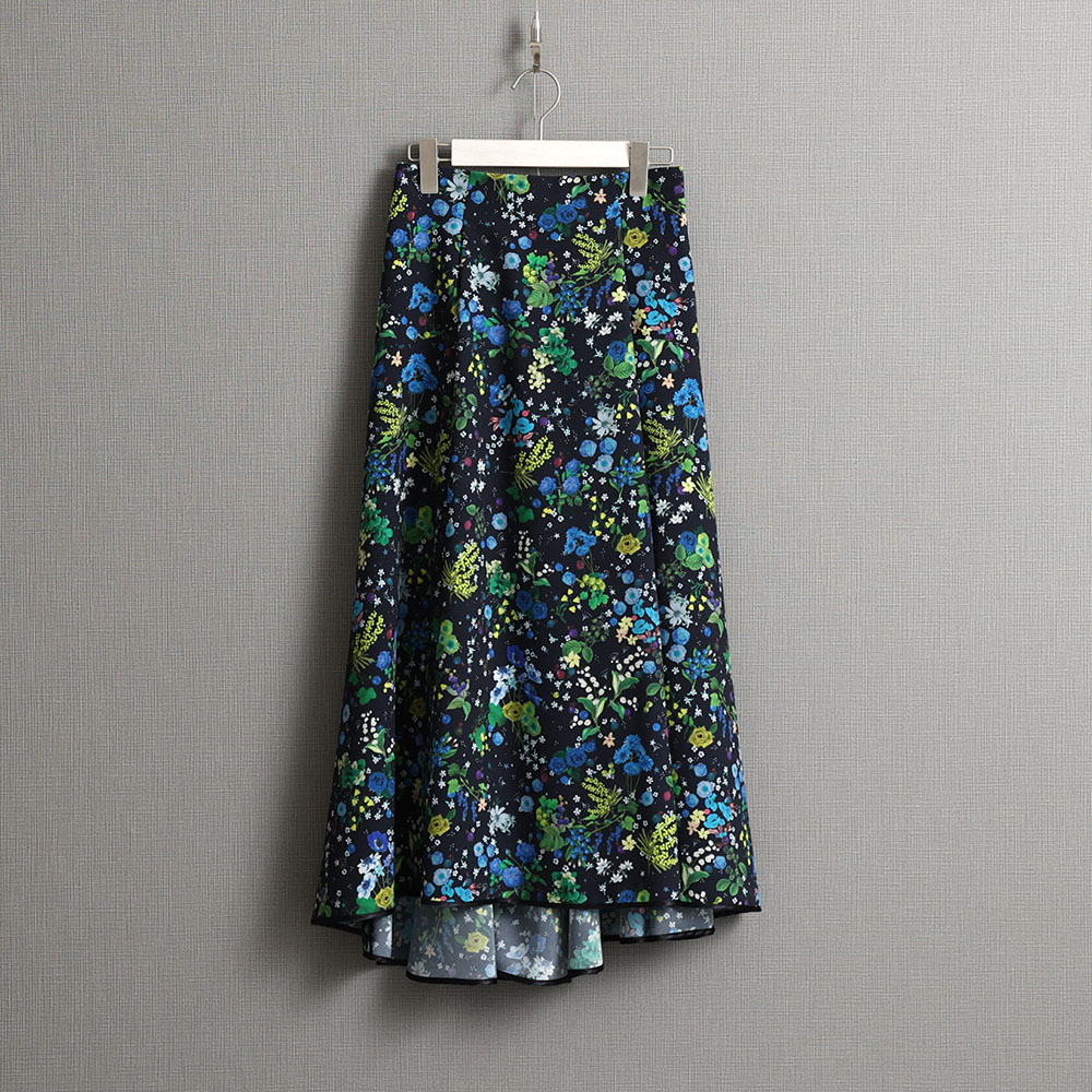 『Actress flower』　fish tail line skirt NAVY画像