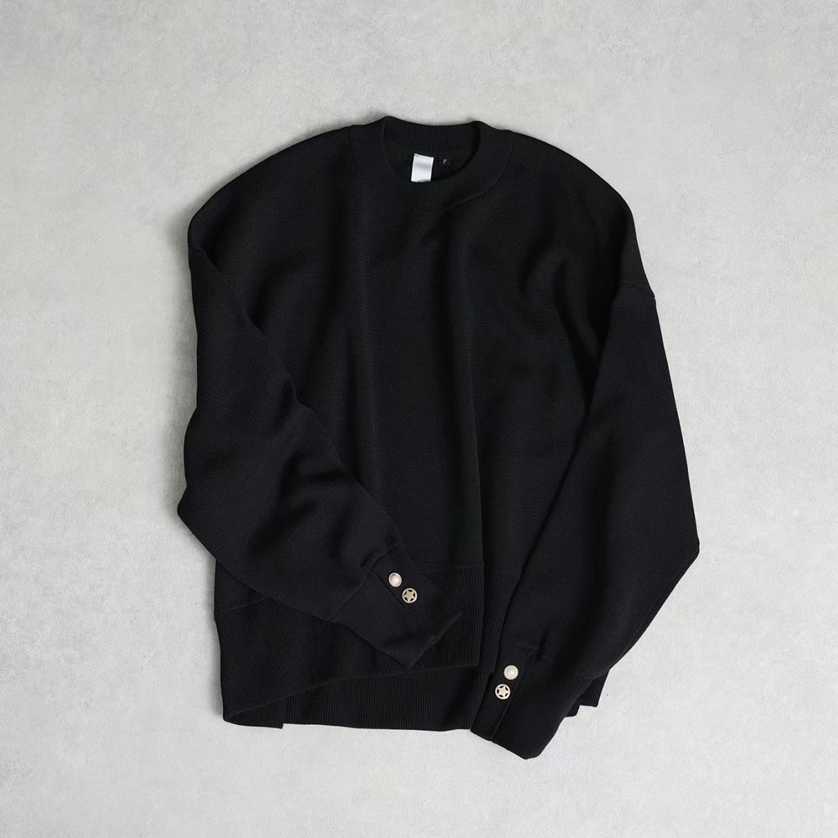 『Ring Knit』 pullover BLACK画像