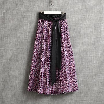 『Feather jacquard』 circular long skirt MULTI画像