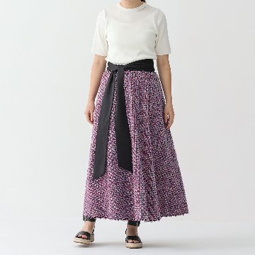 『Feather jacquard』 circular long skirt MULTI画像