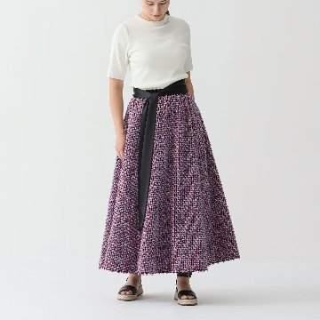 『Feather jacquard』 circular long skirt MULTI画像