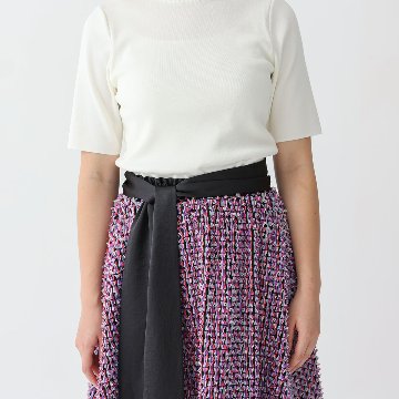 『Feather jacquard』 circular long skirt MULTI画像