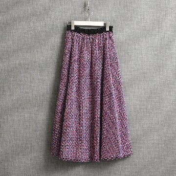 『Feather jacquard』 circular long skirt MULTI画像