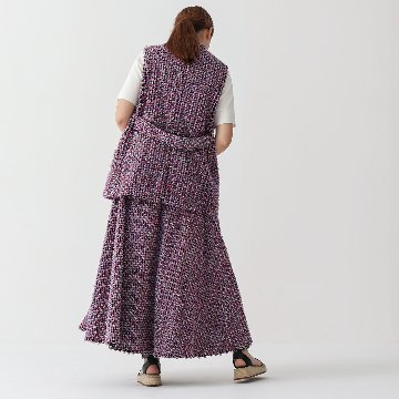 『Feather jacquard』 circular long skirt MULTI画像