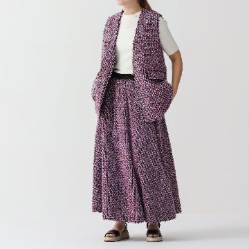 『Feather jacquard』 circular long skirt MULTI画像
