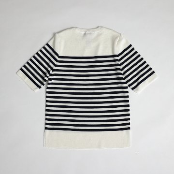 『 Breakfast knit 』 Basic knit WHITE×NAVY画像