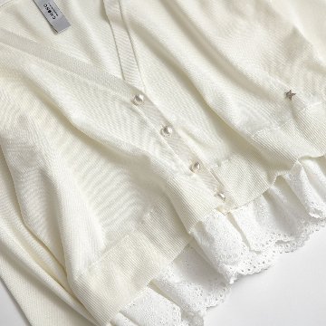 『Stella scallop &Breakfast knit 』 Cardigan OFF WHITE画像