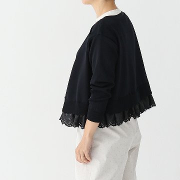 『Stella scallop &Breakfast knit 』 Cardigan BLACK画像