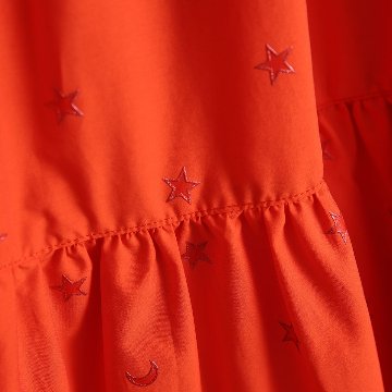 『Stella polka dot』 tiered long skirt ORANGE画像