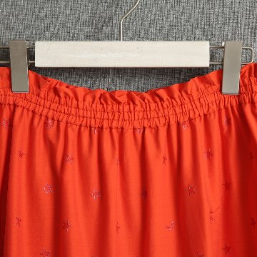『Stella polka dot』 tiered long skirt ORANGE画像