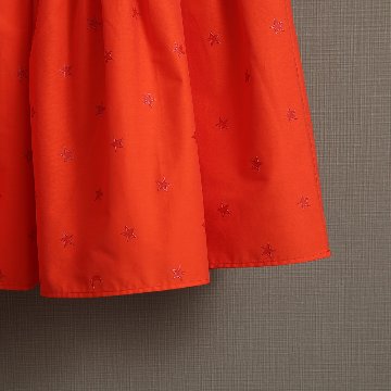 『Stella polka dot』 tiered long skirt ORANGE画像
