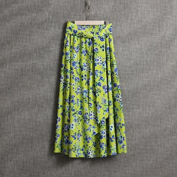『Resortir』long skirt LIME YELLO画像