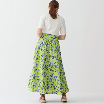 『Resortir』long skirt LIME YELLO画像