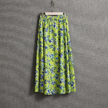 『Resortir』long skirt LIME YELLO画像