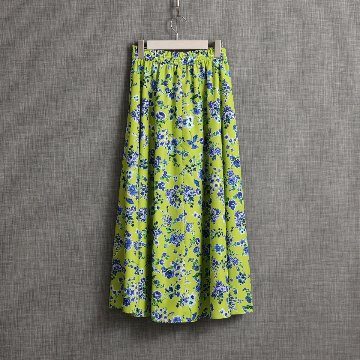 『Resortir』long skirt LIME YELLO画像