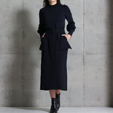 『Earring cuffs　knit』 High-neck knit　BLACKの画像