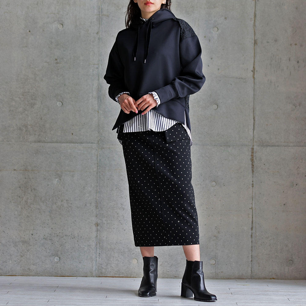 『Stella dot double cloth』 Straight skirt BLACK | CHONO ONLINE SHOP