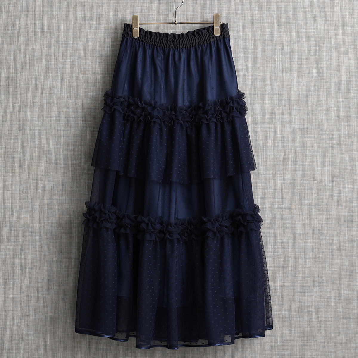 Snow dot tulle』 Long skirt NAVY | CHONO ONLINE SHOP