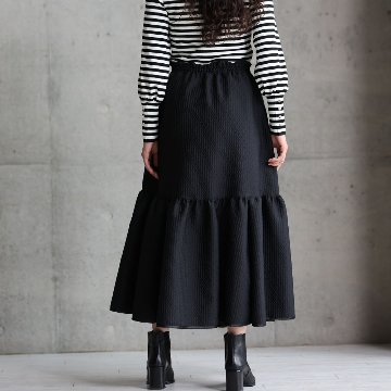 『Stella matelasse』 Tiered skirt BLACK | CHONO ONLINE SHOP