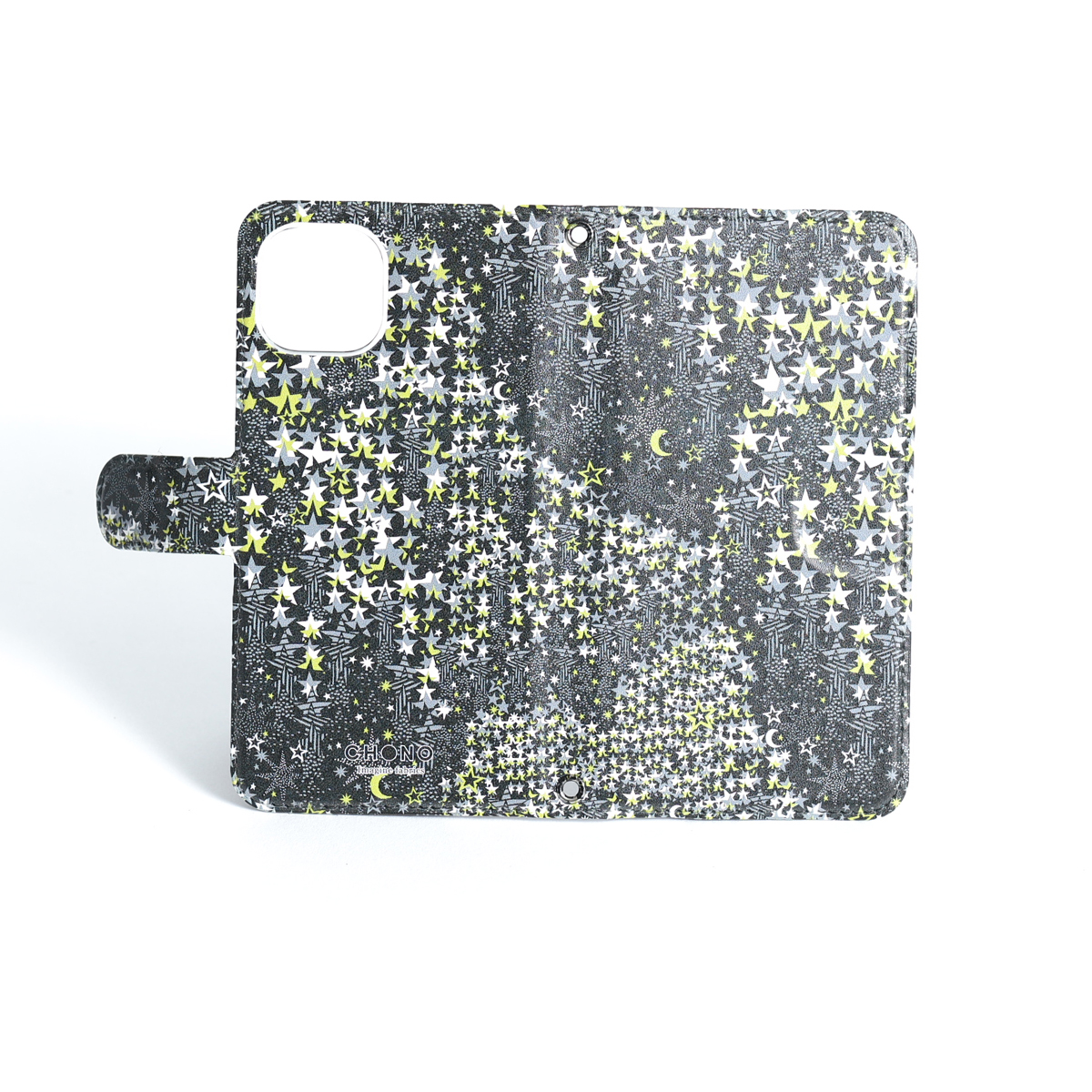 11月下旬お届け予定ご受注商品『Fly me to the moon BLACK×MUSTARD』 Android notebook type case画像