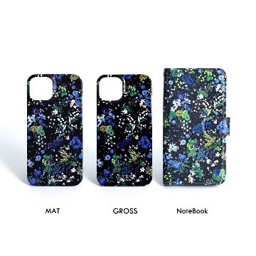 11月下旬お届け予定ご受注商品『Actress flower BLUE』 Android notebook type case画像