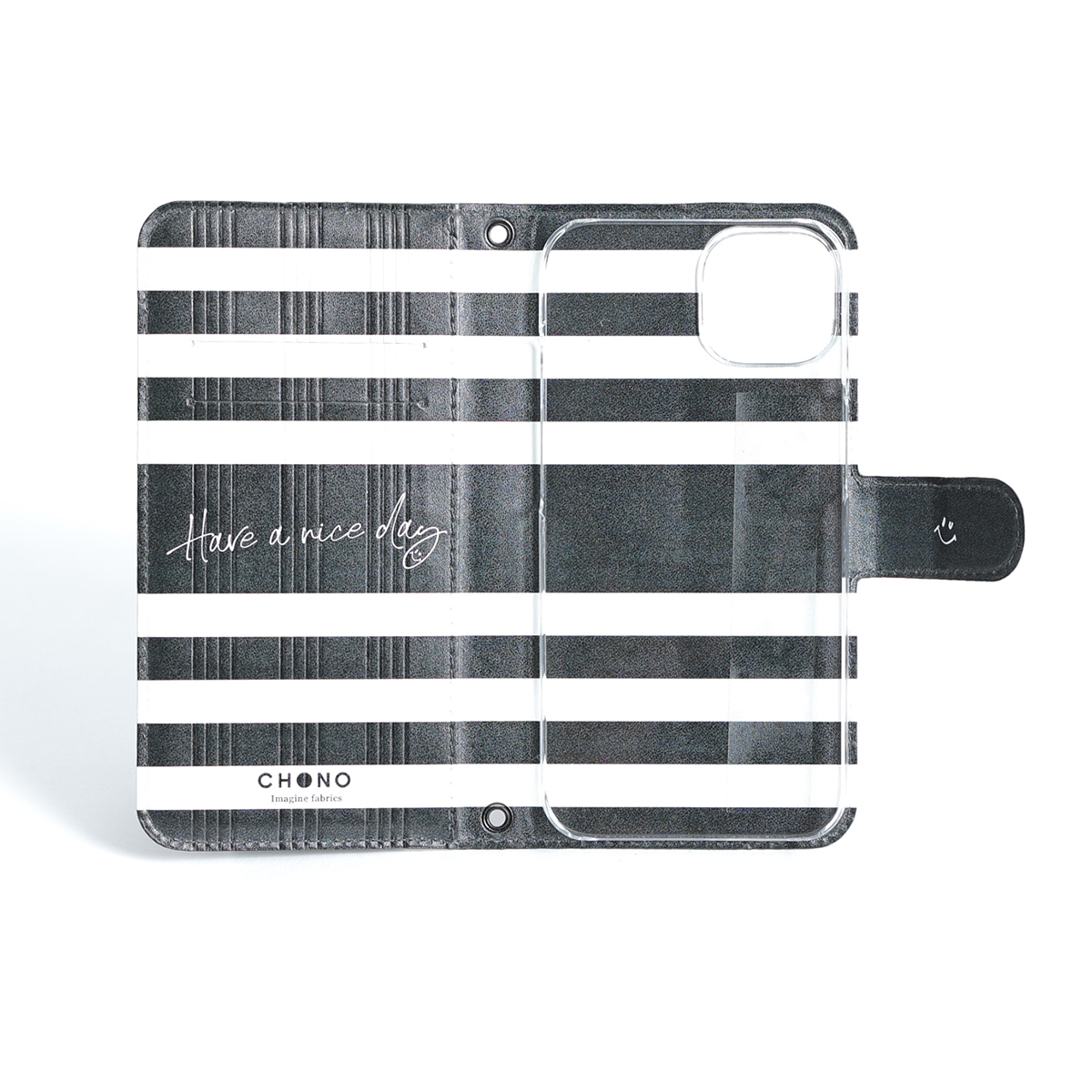 11月下旬お届け予定ご受注商品『HELLO WHITE×BLACK』 iphone notebook type case画像