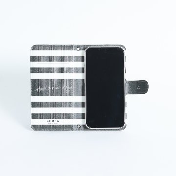 11月下旬お届け予定ご受注商品『HELLO WHITE×BLACK』 iphone notebook type case画像
