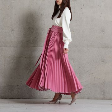 Function pleats』 Long skirt PINK | CHONO ONLINE SHOP