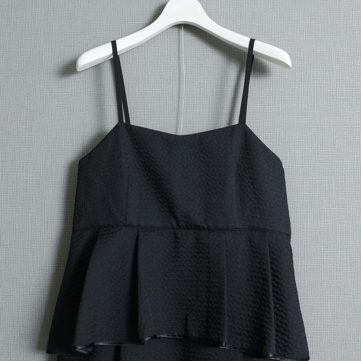 『Stella matelasse』 peplum camisole dress BLACK画像