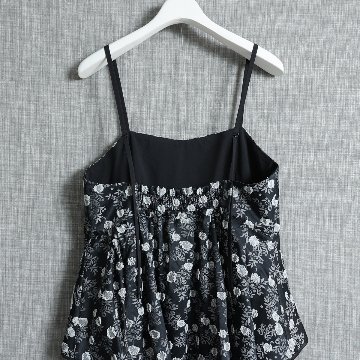 『Lumielune』 peplum camisole dress BLACK×WHITE画像