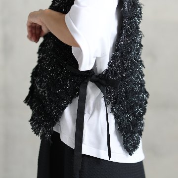 『Recollect feather』 relax gilet BLACK画像