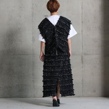 『Recollect feather』 A-line skirt BLACK画像