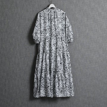 『Sincere』 tiered dress WHITE×BLACK画像