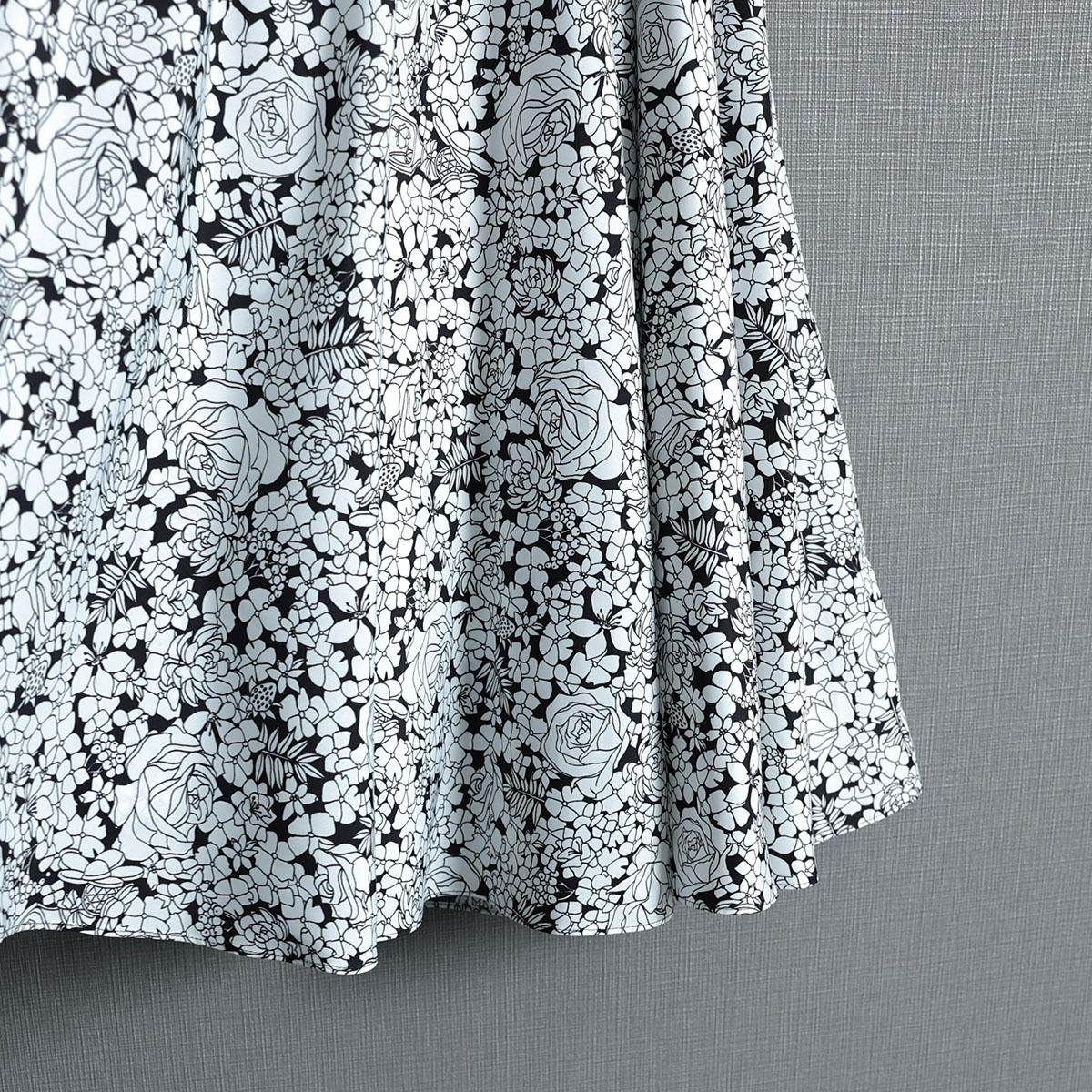 『Sincere』 circular skirt WHITE×BLACK画像