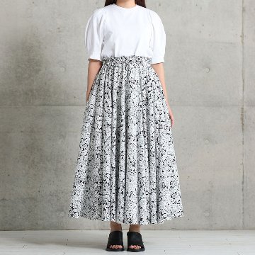 『Sincere』 circular skirt WHITE×BLACK画像