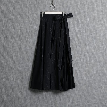 『Bellis』 pleats wrap skirt BLACK画像