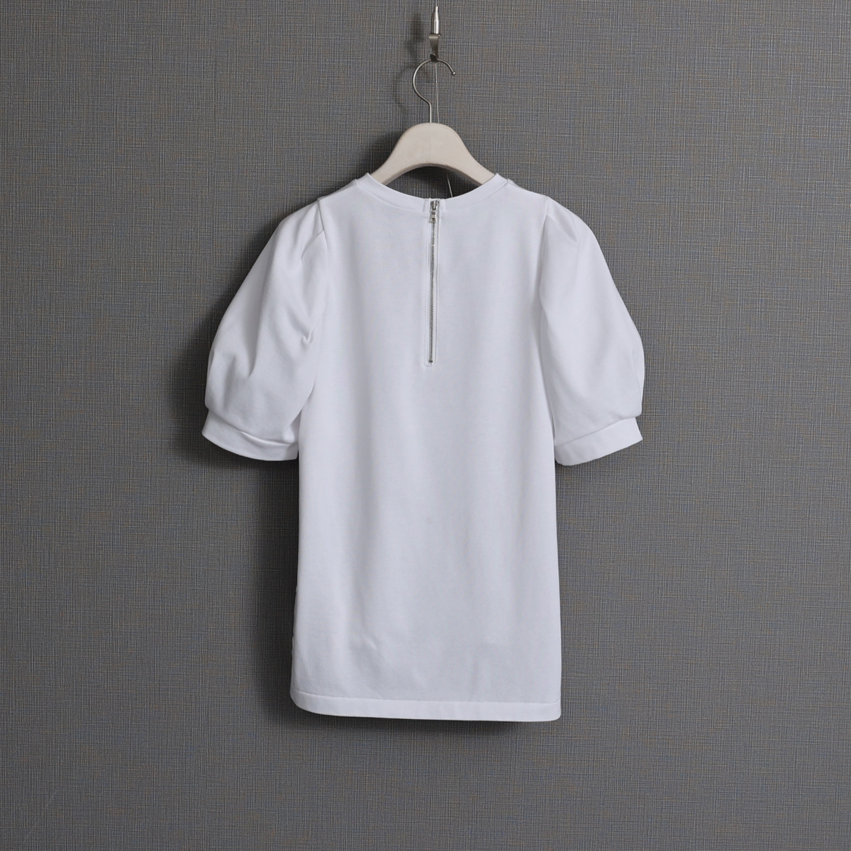 『Suvin cotton』 puff sleeve tops WHITE画像
