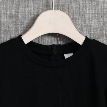 『Suvin cotton』 puff sleeve tops BLACK画像