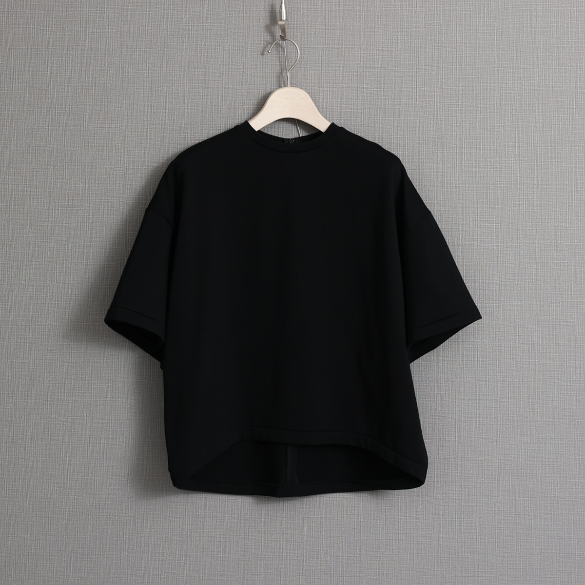 『Suvin cotton』 big size tops BLACK画像