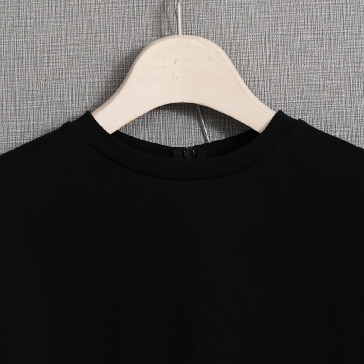 『Suvin cotton』 big size tops BLACK画像