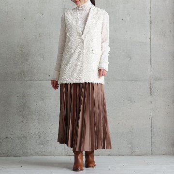 『Feather flower jacquard 』 No-collar gilet ECRUの画像