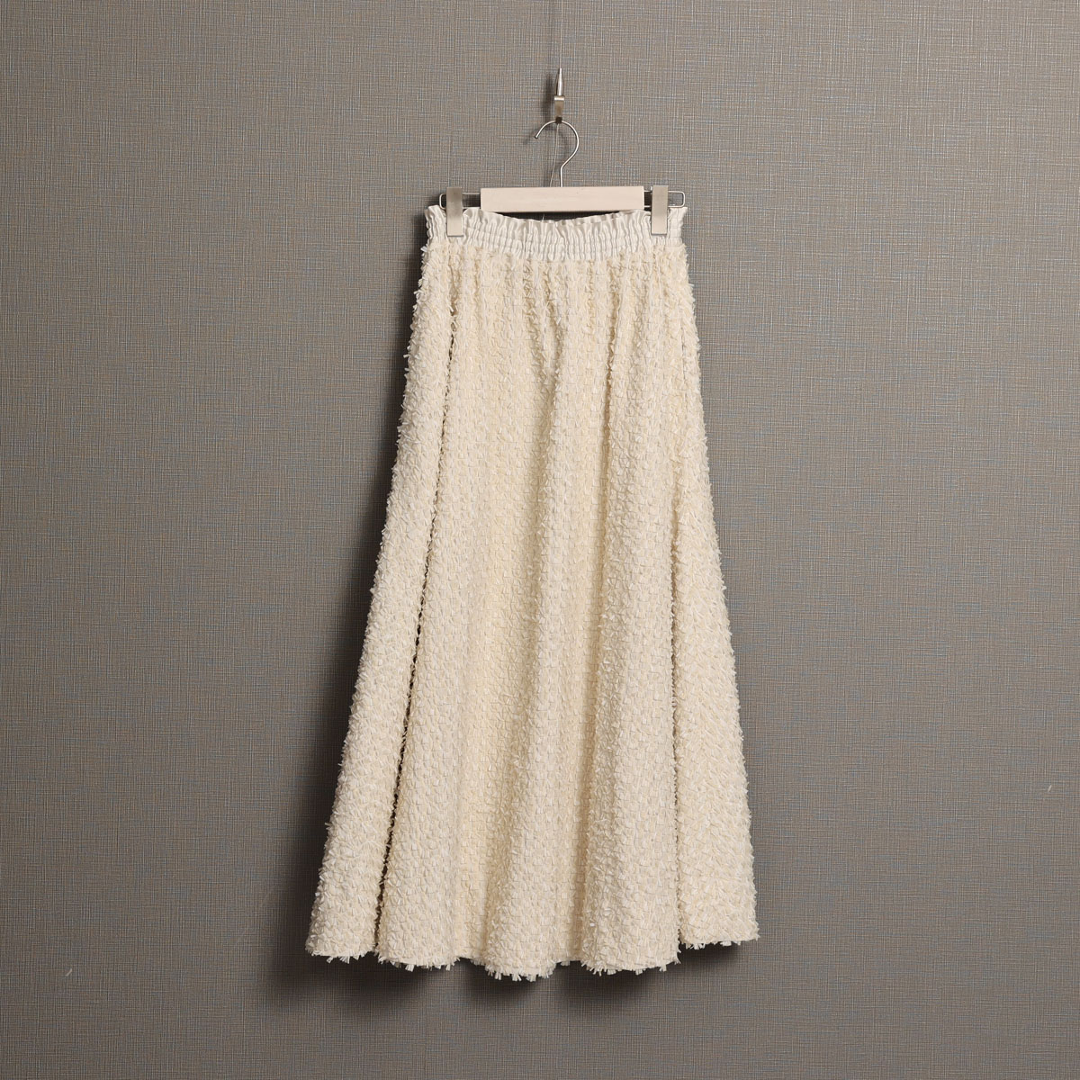 『Feather flower jacquard 』 Circular long skirt ECRUの画像