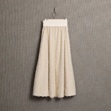 『Feather flower jacquard 』 Circular long skirt ECRUの画像