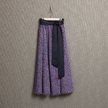 『Feather flower jacquard 』 Circular long skirt MULTIの画像