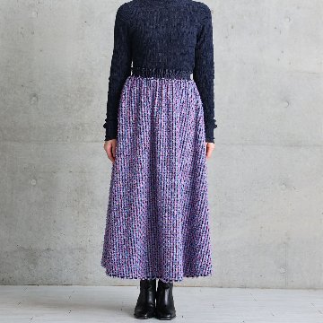 『Feather flower jacquard 』 Circular long skirt MULTIの画像