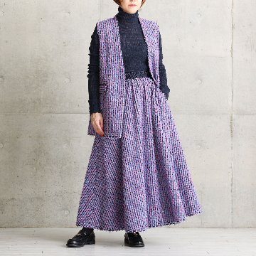 『Feather flower jacquard 』 Circular long skirt MULTIの画像